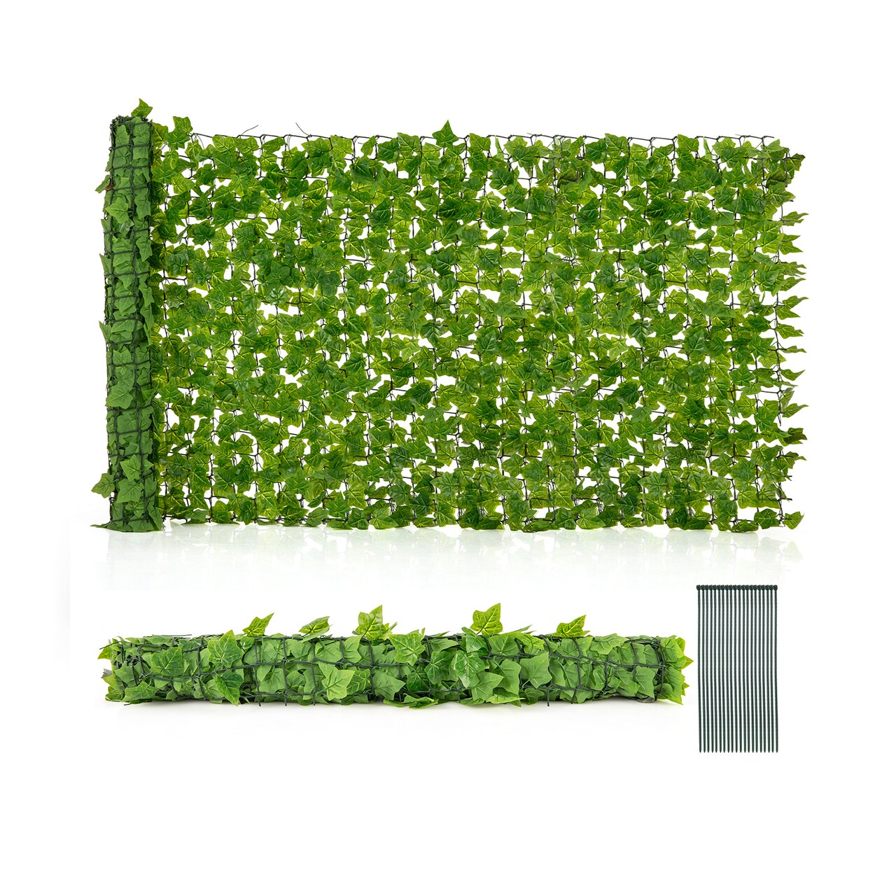 Light Green Ivy Fence Panel 120 Inch x 40 Inch PE Decorative Privacy Screen